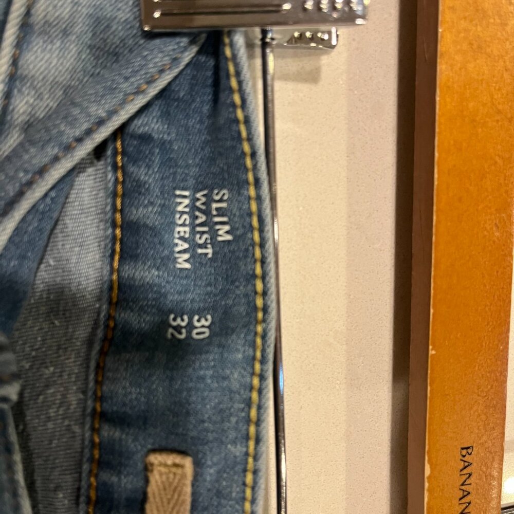 Banana Republic Mens "The Traveler Luxe" Slim Fit Lt Blue Jeans: 30" x 32" - Picture 5 of 7